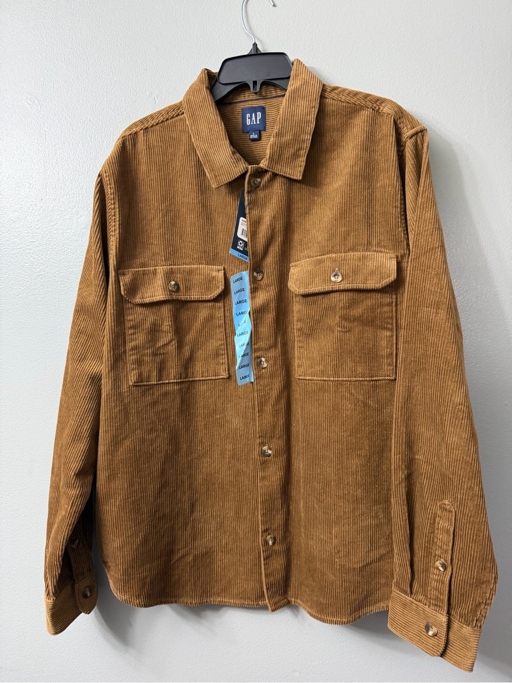 GAP Corduroy Shirt Jacket in Warm Brown large